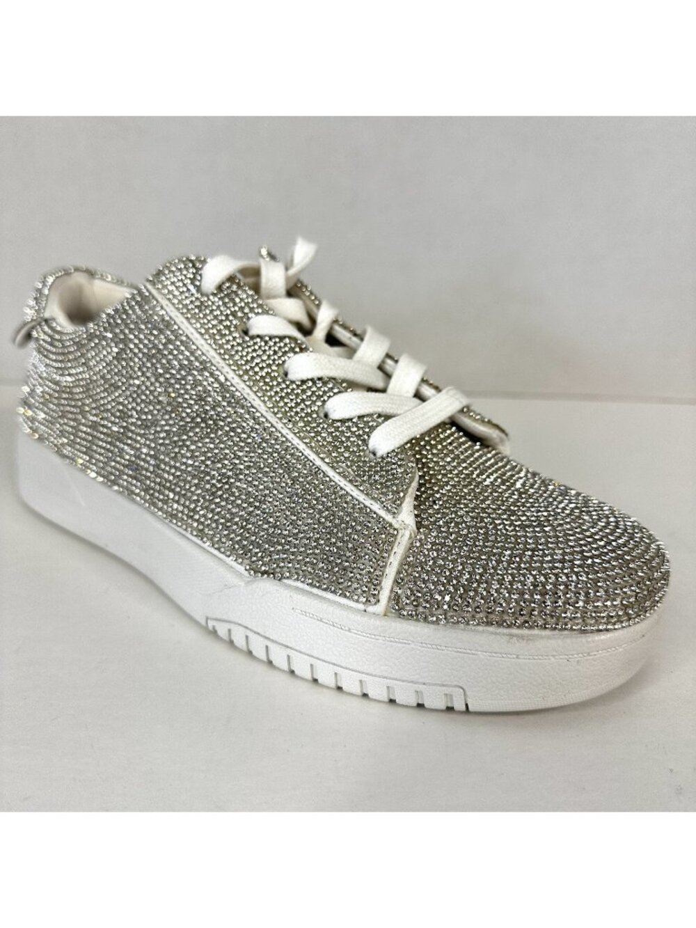Jessica Simpson Sparkle Sneakers Size 7.5M Silesta Bedazzled Fashion Sneakers